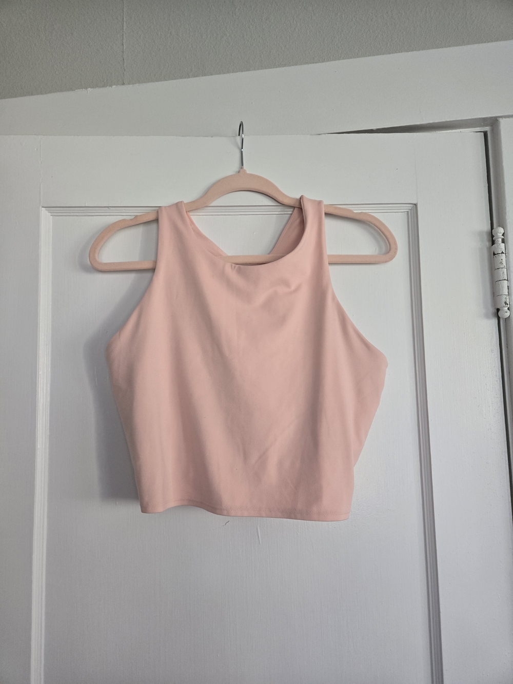 Athleta Blush High-Neck Workout Top With Built-in Bra